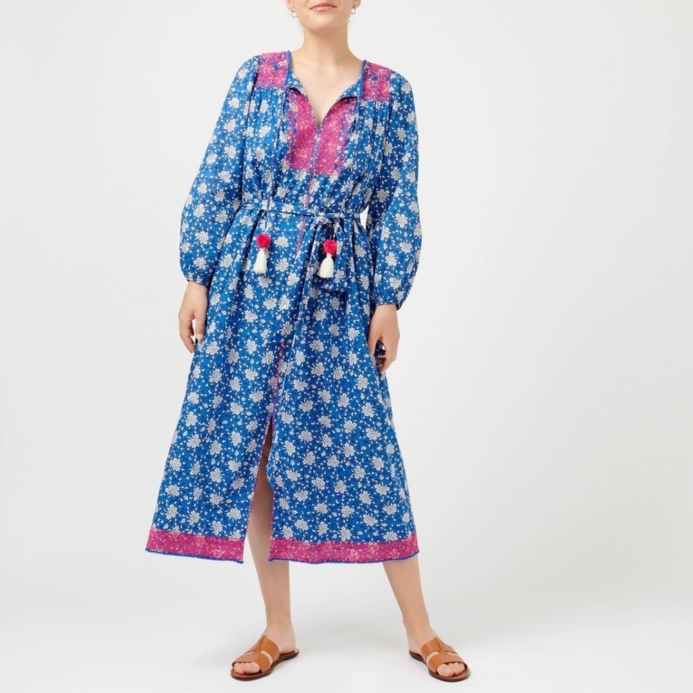 J. Crew Blue and Pink boho Floral Maxi Dress - Picture 2 of 7